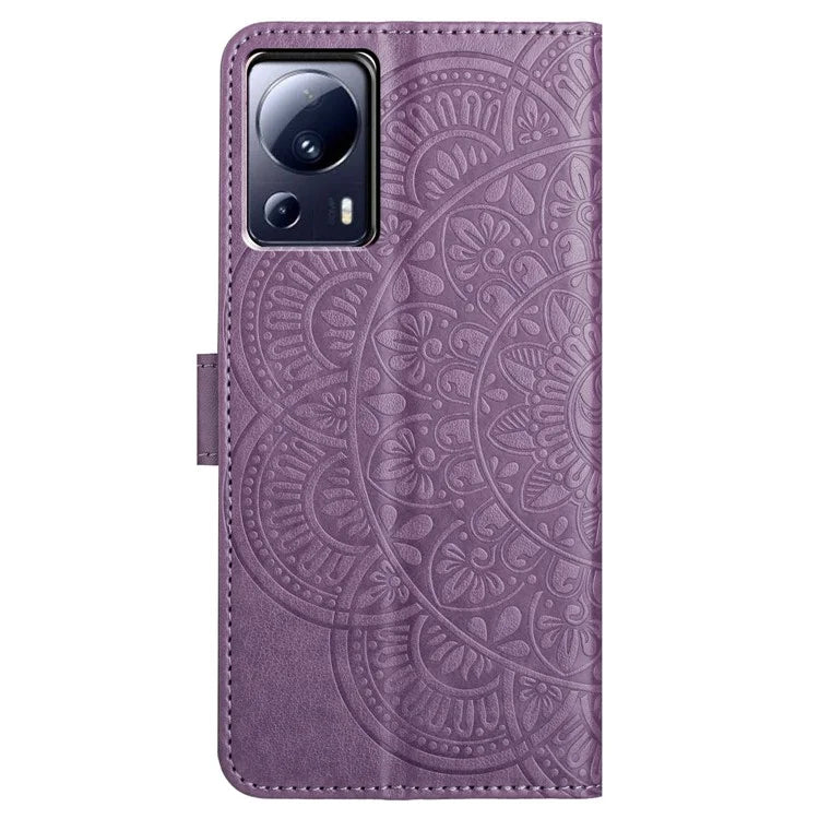 For Xiaomi 13 Lite / Civi 2 5G Case Leather Flip Wallet Cover Mandala Flower Design