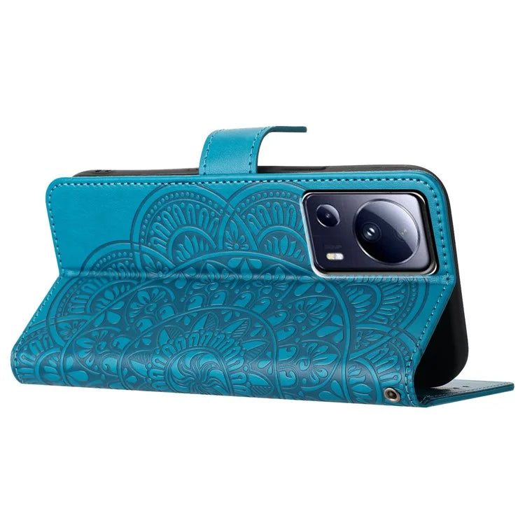 For Xiaomi 13 Lite / Civi 2 5G Case Leather Flip Wallet Cover Mandala Flower Design