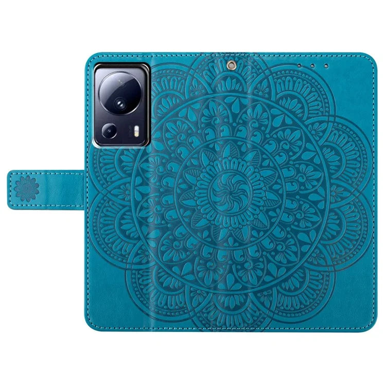 For Xiaomi 13 Lite / Civi 2 5G Case Leather Flip Wallet Cover Mandala Flower Design