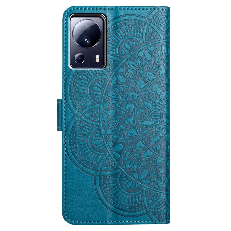 For Xiaomi 13 Lite / Civi 2 5G Case Leather Flip Wallet Cover Mandala Flower Design