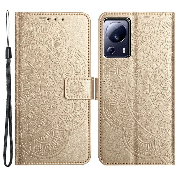 For Xiaomi 13 Lite / Civi 2 5G Case Leather Flip Wallet Cover Mandala Flower Design