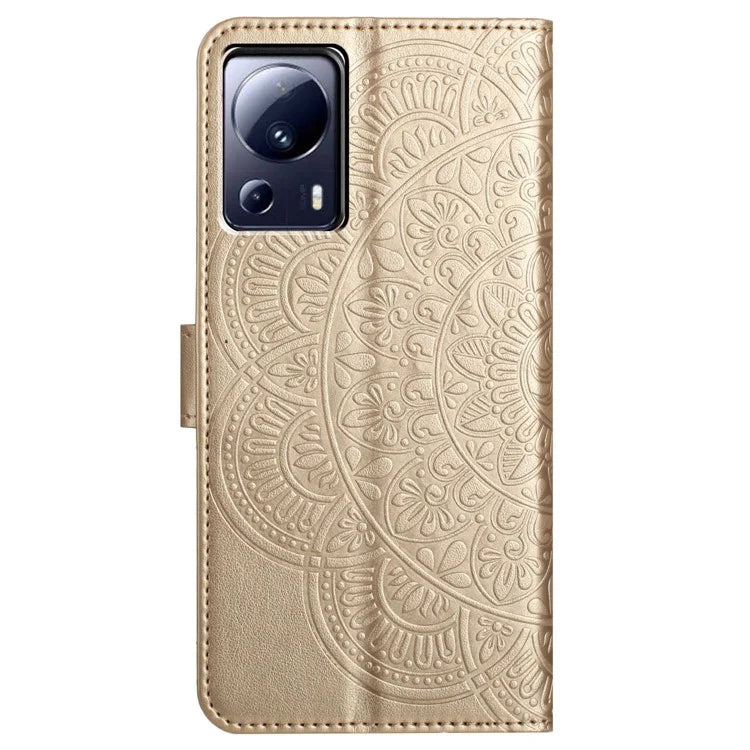 For Xiaomi 13 Lite / Civi 2 5G Case Leather Flip Wallet Cover Mandala Flower Design