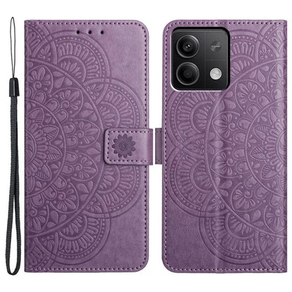 For Xiaomi Redmi Note 13 4G Case Magnetic Closure Flower Pattern Handbag Phone Cover