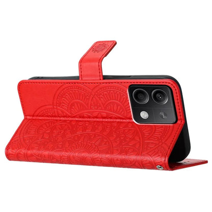 For Xiaomi Redmi Note 13 4G Case Magnetic Closure Flower Pattern Handbag Phone Cover