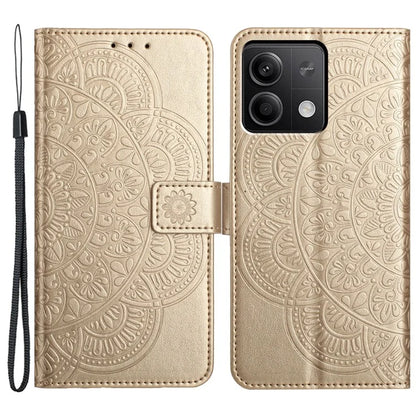 For Xiaomi Redmi Note 13 4G Case Magnetic Closure Flower Pattern Handbag Phone Cover