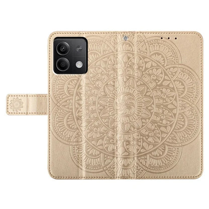 For Xiaomi Redmi Note 13 4G Case Magnetic Closure Flower Pattern Handbag Phone Cover