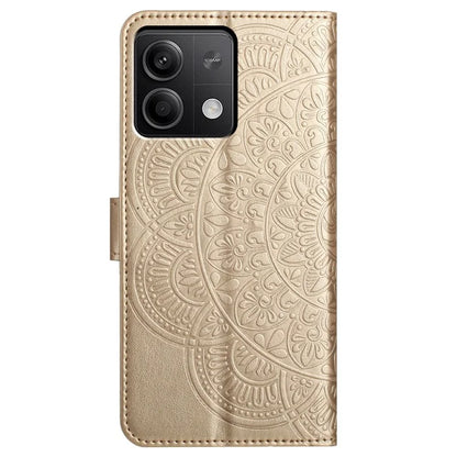 For Xiaomi Redmi Note 13 4G Case Magnetic Closure Flower Pattern Handbag Phone Cover