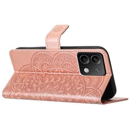 For Xiaomi Redmi Note 13 4G Case Magnetic Closure Flower Pattern Handbag Phone Cover
