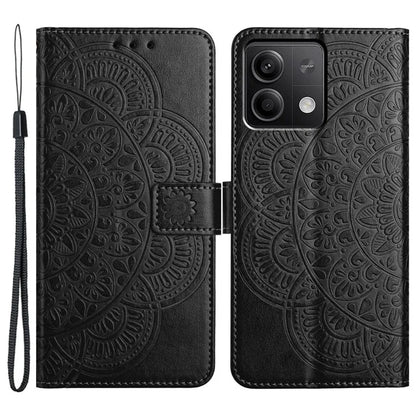 For Xiaomi Redmi Note 13 4G Case Magnetic Closure Flower Pattern Handbag Phone Cover