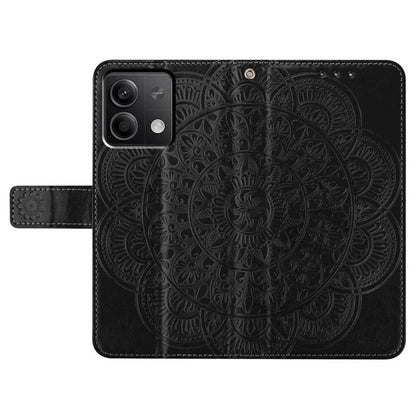 For Xiaomi Redmi Note 13 4G Case Magnetic Closure Flower Pattern Handbag Phone Cover