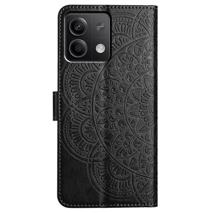 For Xiaomi Redmi Note 13 4G Case Magnetic Closure Flower Pattern Handbag Phone Cover