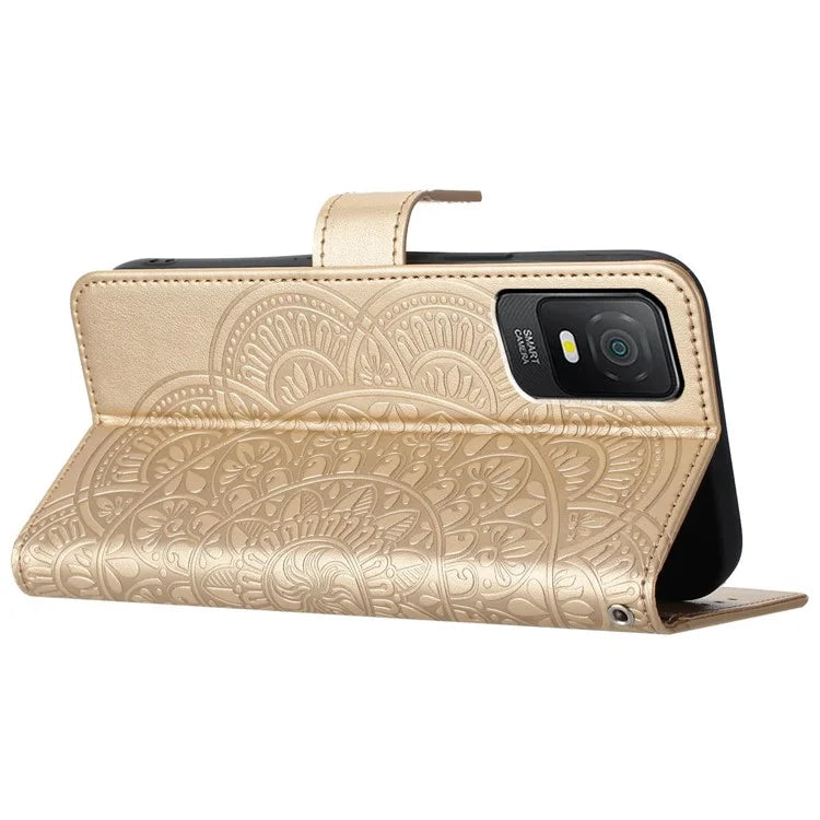 For TCL 403 Phone Case Mandala Flower Leather Stand Wallet Folio Flip Cover