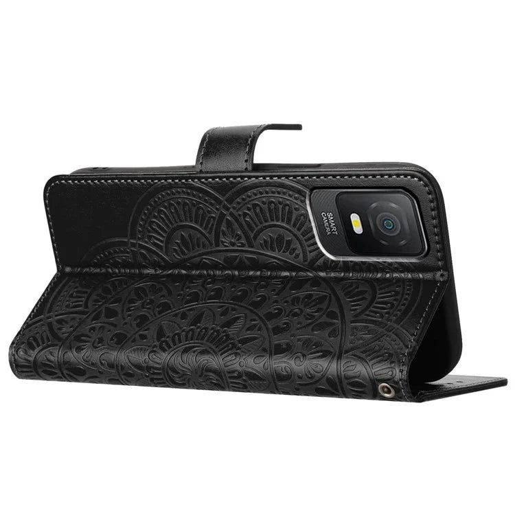 For TCL 403 Phone Case Mandala Flower Leather Stand Wallet Folio Flip Cover