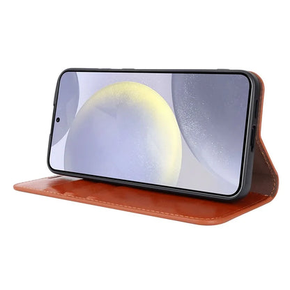 For Samsung Galaxy S24 Split Leather Case Crazy Horse Texture Wallet Flip Cover