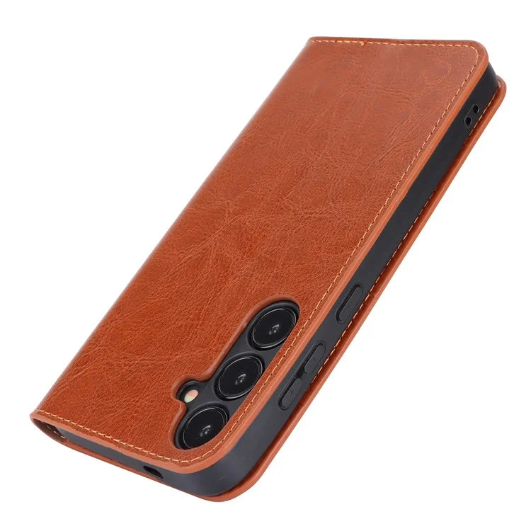 For Samsung Galaxy S24 Split Leather Case Crazy Horse Texture Wallet Flip Cover