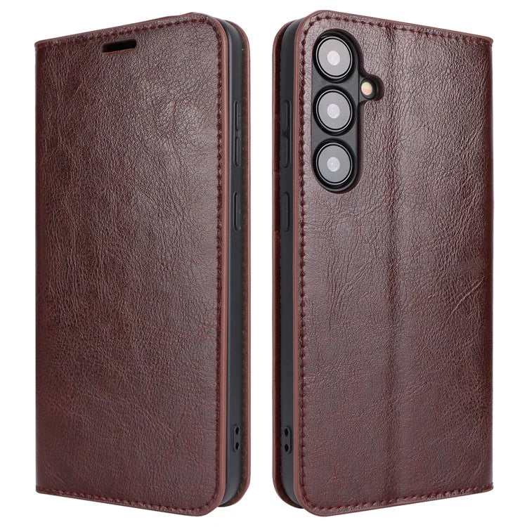 For Samsung Galaxy S24 Split Leather Case Crazy Horse Texture Wallet Flip Cover