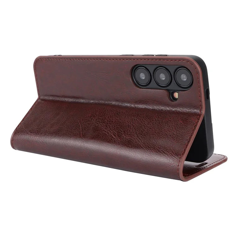 For Samsung Galaxy S24 Split Leather Case Crazy Horse Texture Wallet Flip Cover