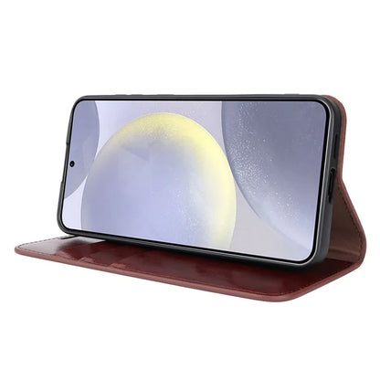 For Samsung Galaxy S24 Split Leather Case Crazy Horse Texture Wallet Flip Cover