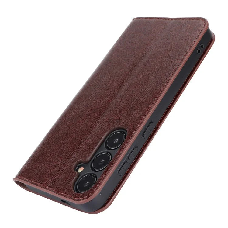 For Samsung Galaxy S24 Split Leather Case Crazy Horse Texture Wallet Flip Cover