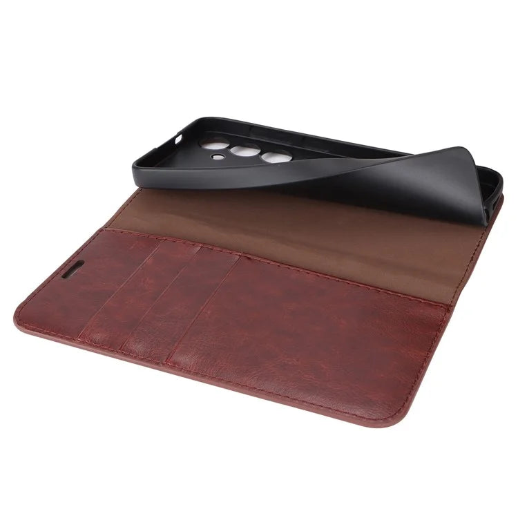For Samsung Galaxy S24 Split Leather Case Crazy Horse Texture Wallet Flip Cover