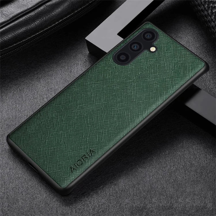 AIORIA For Samsung Galaxy A24 4G (162.1 x 77.6 x 8.3mm) Cross Texture Case Support Wireless Charging