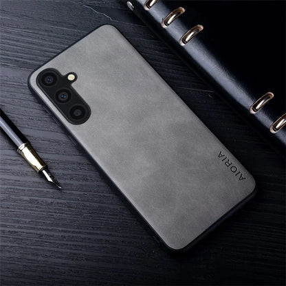 AIORIA For Samsung Galaxy A34 5G Phone Case PU Leather Coated PC+TPU Drop-proof Cover