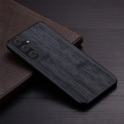AIORIA For Samsung Galaxy A34 5G Case Bamboo Texture Design Leather Hybrid Cover