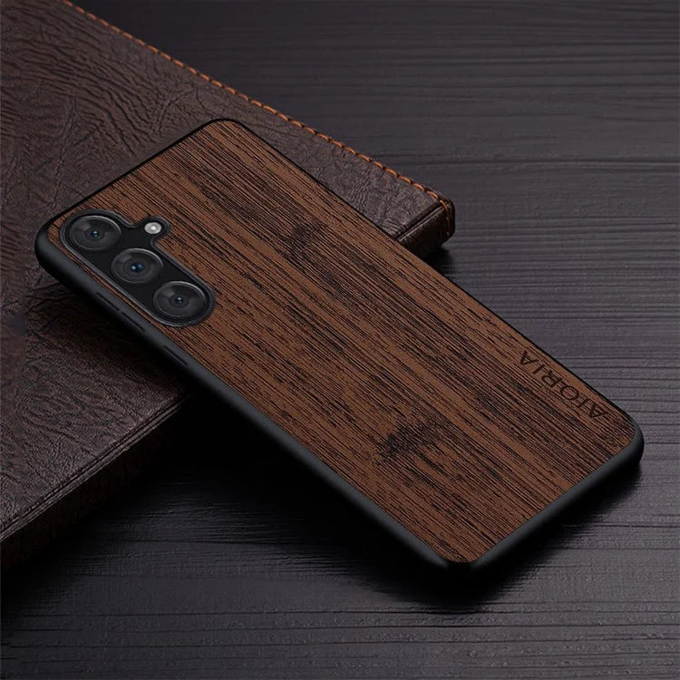 AIORIA For Samsung Galaxy A34 5G Case Bamboo Texture Design Leather Hybrid Cover