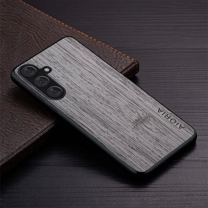 AIORIA For Samsung Galaxy A34 5G Case Bamboo Texture Design Leather Hybrid Cover