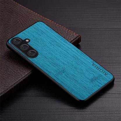 AIORIA For Samsung Galaxy A34 5G Case Bamboo Texture Design Leather Hybrid Cover