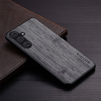 AIORIA For Samsung Galaxy S24 Phone Case Bamboo Texture Leather Back Cover