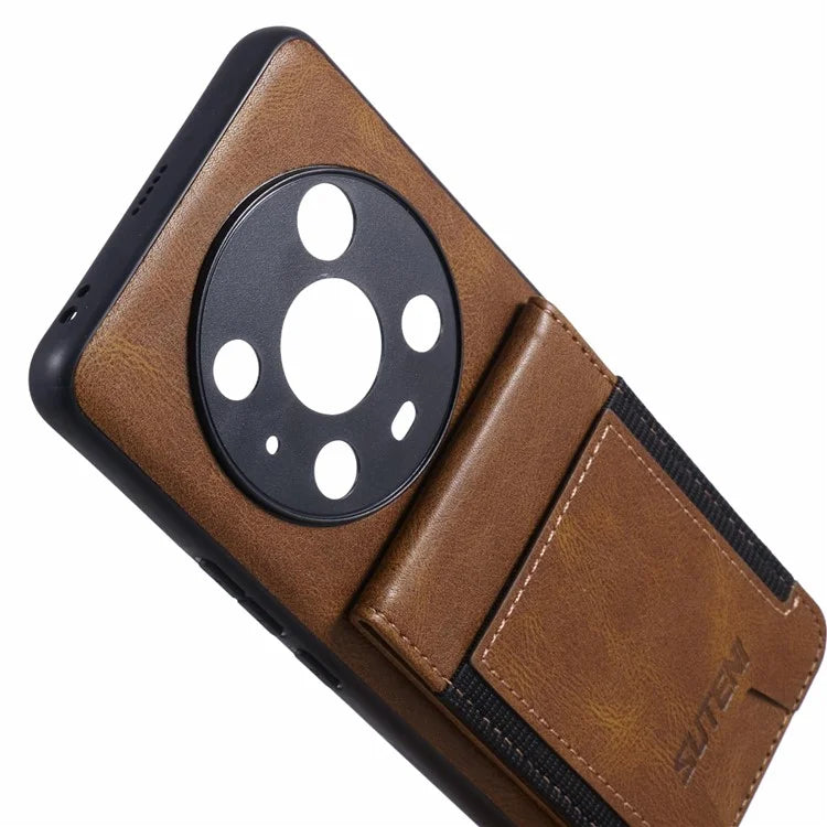SUTENI H03 For Honor Magic4 Pro 5G Case Vertical Flip Kickstand Leather+TPU Phone Shell