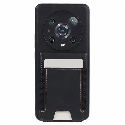 SUTENI H03 For Honor Magic4 Pro 5G Case Vertical Flip Kickstand Leather+TPU Phone Shell