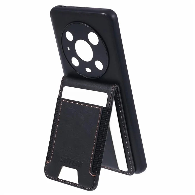 SUTENI H03 For Honor Magic4 Pro 5G Case Vertical Flip Kickstand Leather+TPU Phone Shell