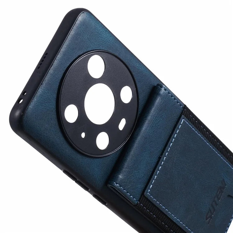 SUTENI H03 For Honor Magic4 Pro 5G Case Vertical Flip Kickstand Leather+TPU Phone Shell