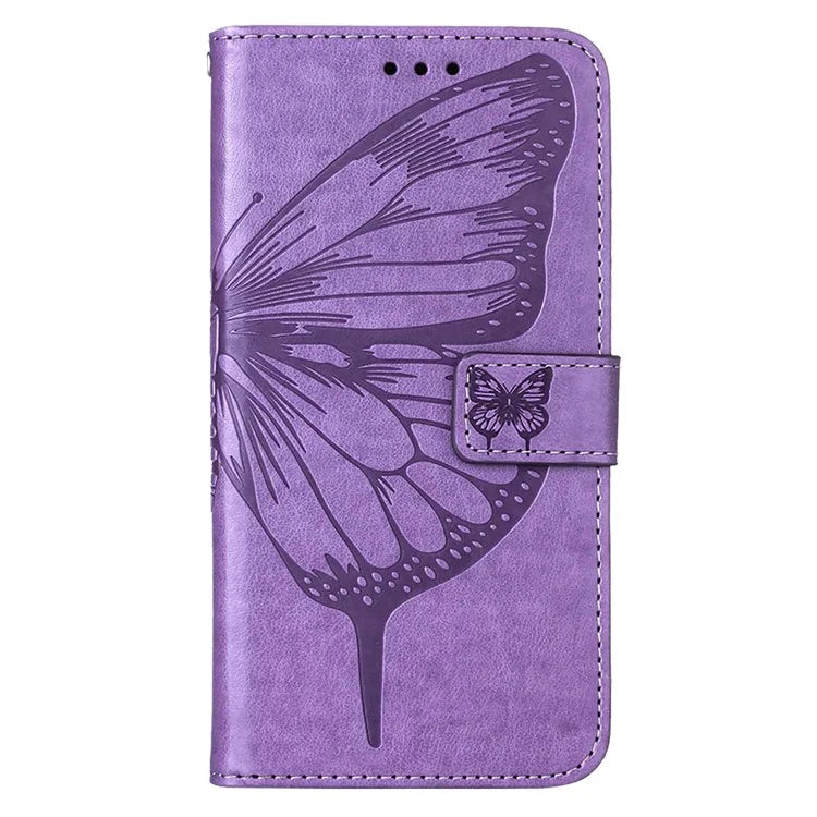 YB Imprinting Series-4 For Xiaomi Redmi 13C 4G / Poco C65 4G Case Butterfly Leather Cover with Strap