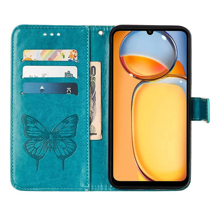 YB Imprinting Series-4 For Xiaomi Redmi 13C 4G / Poco C65 4G Case Butterfly Leather Cover with Strap