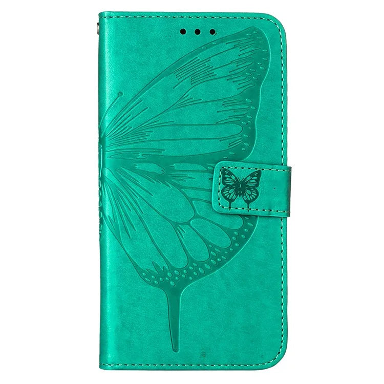 YB Imprinting Series-4 For Xiaomi Redmi 13C 4G / Poco C65 4G Case Butterfly Leather Cover with Strap