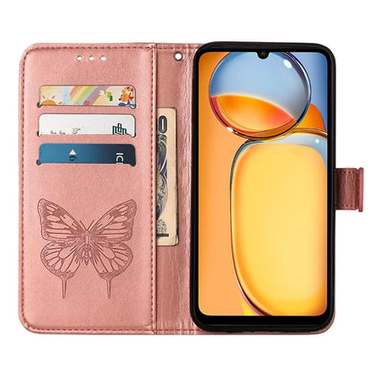 YB Imprinting Series-4 For Xiaomi Redmi 13C 4G / Poco C65 4G Case Butterfly Leather Cover with Strap