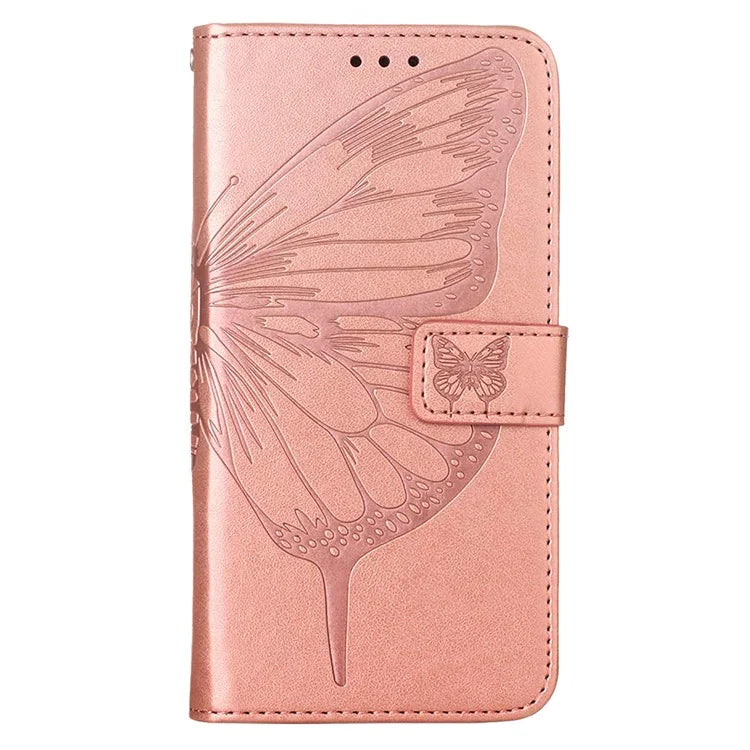 YB Imprinting Series-4 For Xiaomi Redmi 13C 4G / Poco C65 4G Case Butterfly Leather Cover with Strap