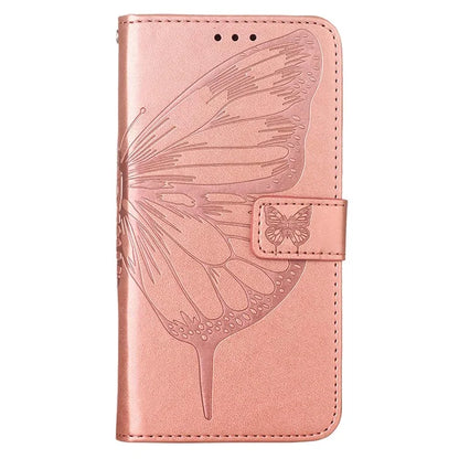 YB Imprinting Series-4 For Xiaomi Redmi 13C 4G / Poco C65 4G Case Butterfly Leather Cover with Strap