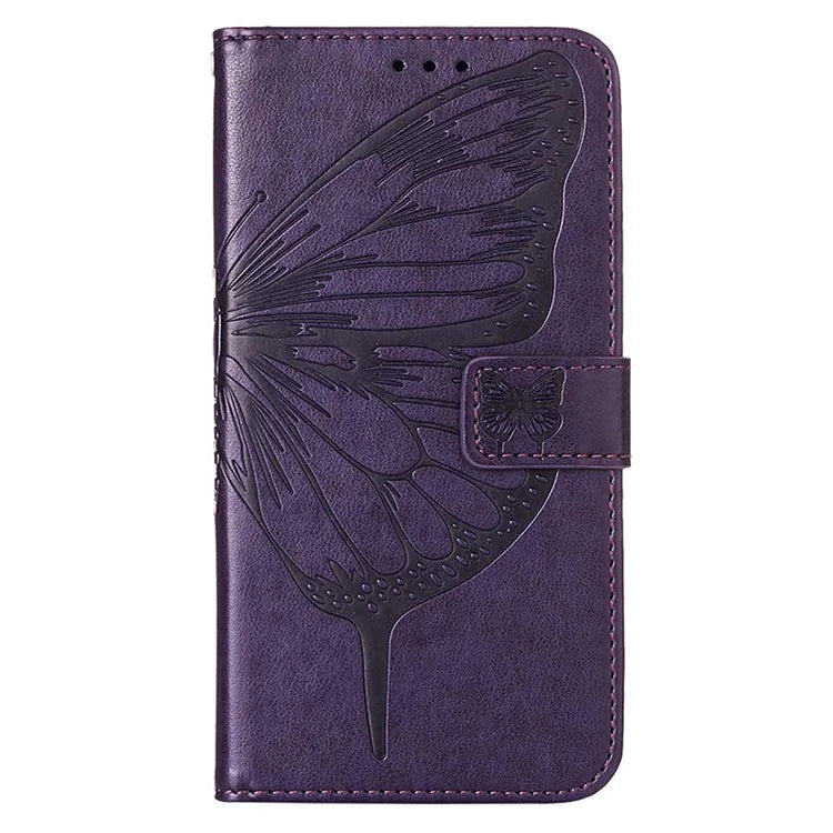 YB Imprinting Series-4 For Xiaomi Redmi 13C 4G / Poco C65 4G Case Butterfly Leather Cover with Strap