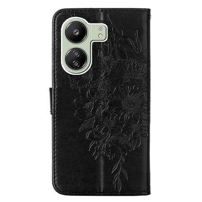 YB Imprinting Series-4 For Xiaomi Redmi 13C 4G / Poco C65 4G Case Butterfly Leather Cover with Strap
