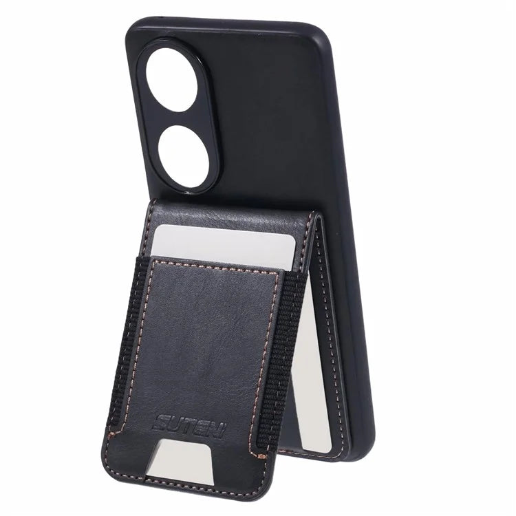 SUTENI H03 For Honor 90 Case Card Holder Kickstand Phone Cover Waxy Texture