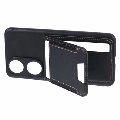 SUTENI H03 For Honor 90 Case Card Holder Kickstand Phone Cover Waxy Texture