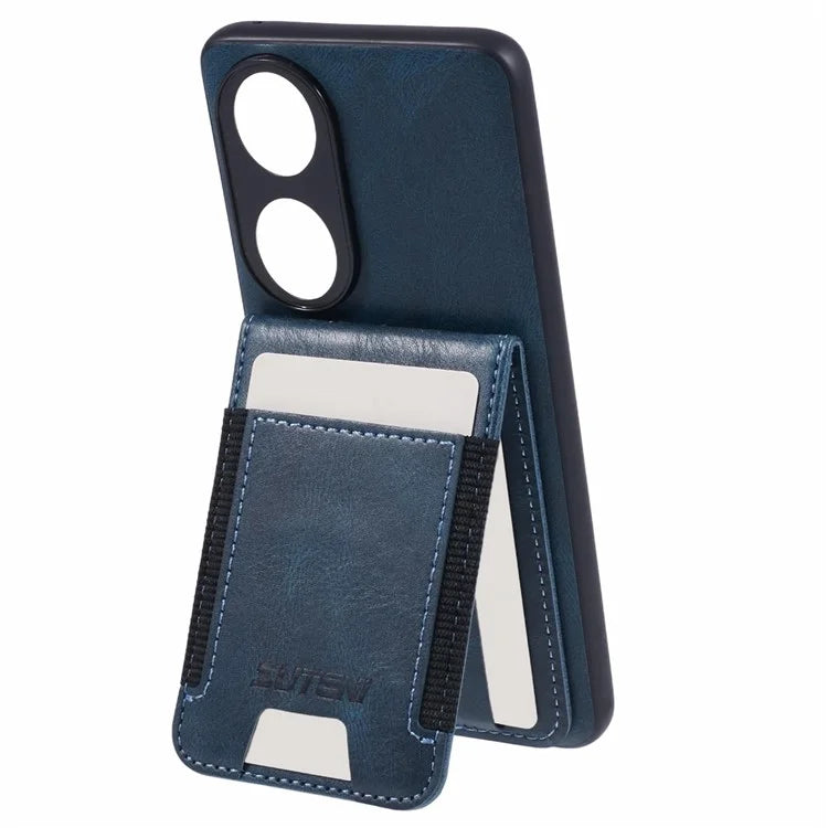 SUTENI H03 For Honor 90 Case Card Holder Kickstand Phone Cover Waxy Texture