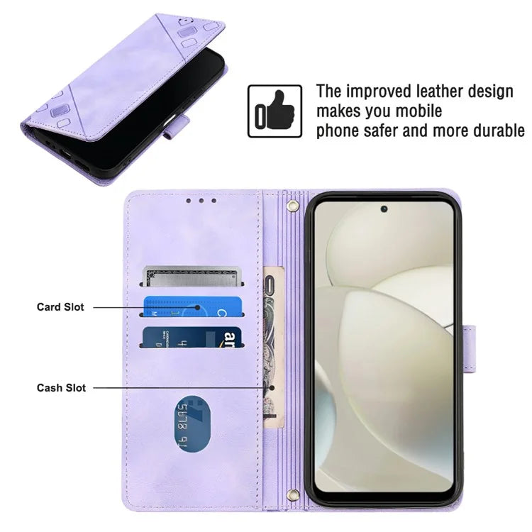 PT005 YB Imprinting Series-7 for Motorola Moto G Power (2024) Case Skin-Feel Wallet Phone Cover