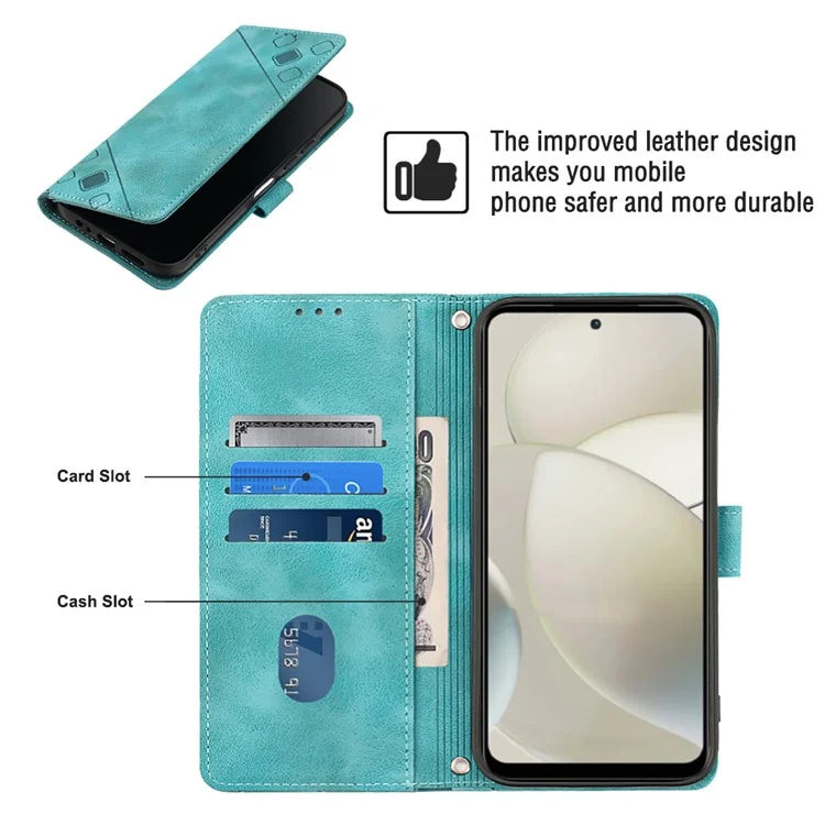 PT005 YB Imprinting Series-7 for Motorola Moto G Power (2024) Case Skin-Feel Wallet Phone Cover