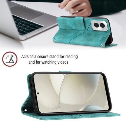 PT005 YB Imprinting Series-7 for Motorola Moto G Power (2024) Case Skin-Feel Wallet Phone Cover