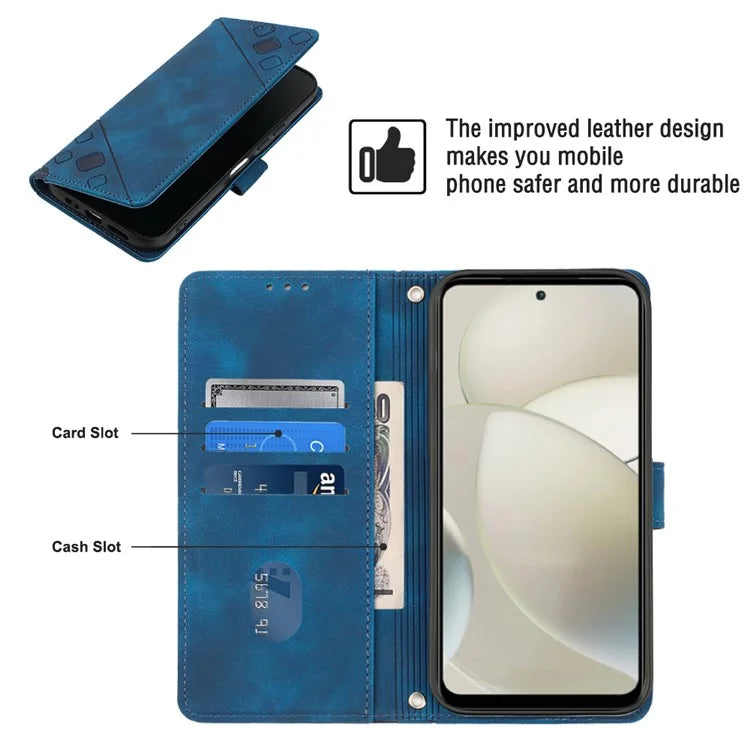 PT005 YB Imprinting Series-7 for Motorola Moto G Power (2024) Case Skin-Feel Wallet Phone Cover